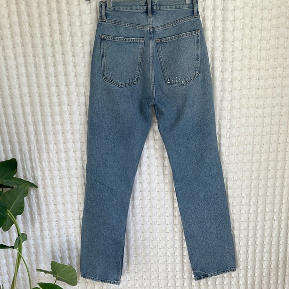 Agolde Denim Straight Leg High Waisted Distressed Jeans 25 Organic Cotton - Picture 10 of 17